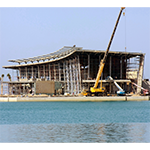 Construction of a KAUST building beside the ocean